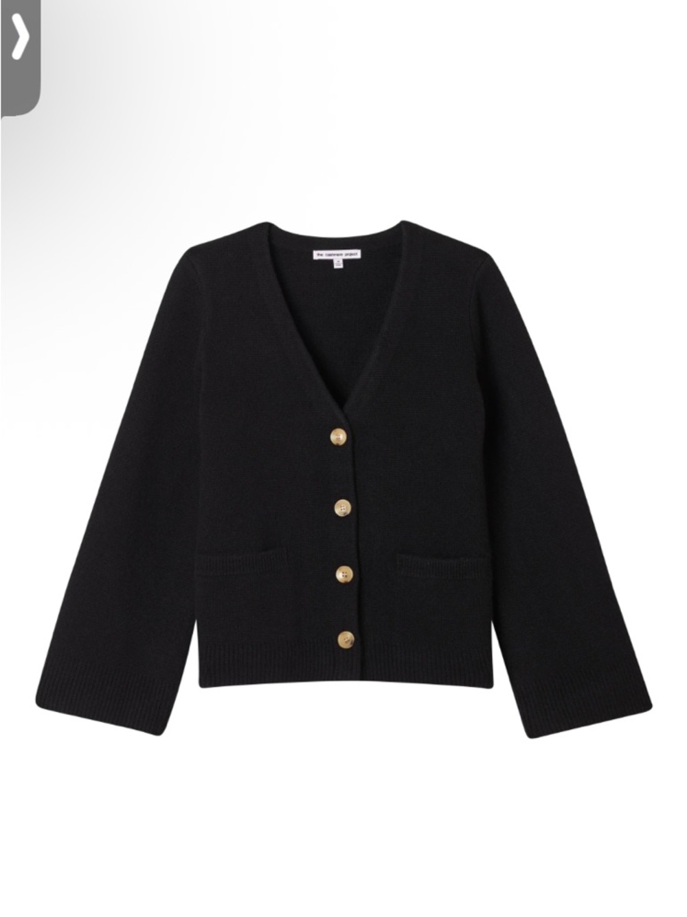 THE CASHMERE PROJECT Classic Black V-Neck Cardigan SMALL